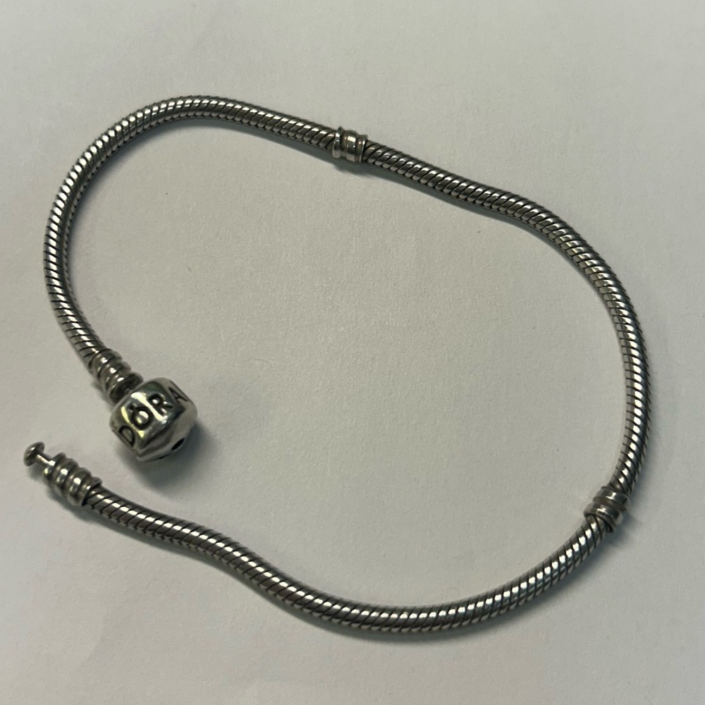 Pandora sterling Silver Snake Chain ankle Bracelet  9” - Picture 8 of 10